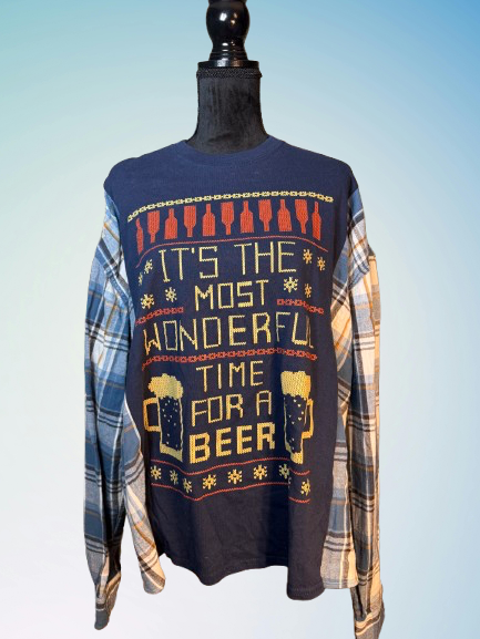 Wonderful Time For a Beer - Split Flannel Tee
