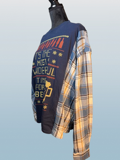 Wonderful Time For a Beer - Split Flannel Tee