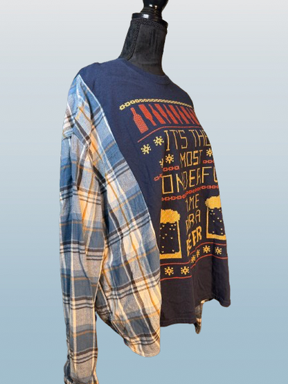 Wonderful Time For a Beer - Split Flannel Tee