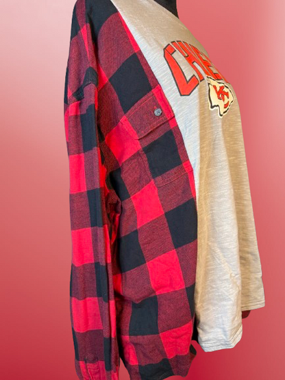Chiefs Mahomes- Split Flannel Tee