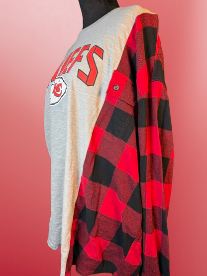 Chiefs Mahomes- Split Flannel Tee