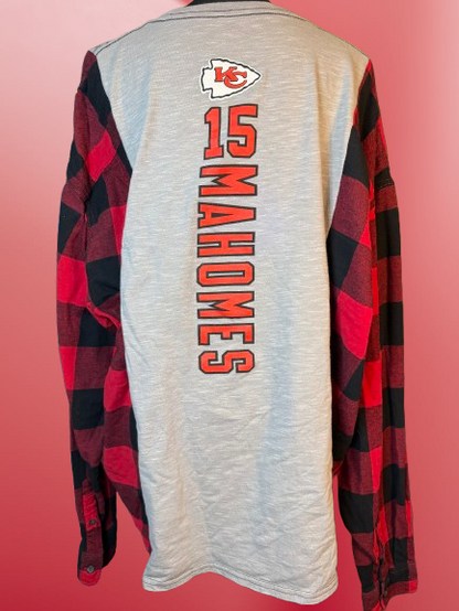 Chiefs Mahomes- Split Flannel Tee